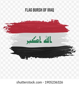 Flag Of Iraq in texture brush  with transparent background, vector illustration in eps file