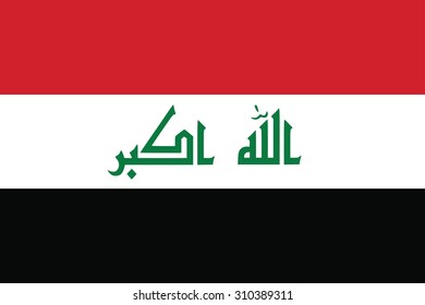 Flag of Iraq. Vector illustration.
