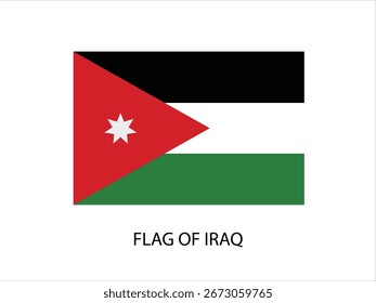FLAG OF IRAQ VECTOR, ILLUSTRATION WHITE BACKGROUND TYPOGRAPHY