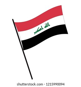 Flag of Iraq , Iraq flag waving isolated vector illustration