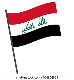 Flag of Iraq , Iraq flag waving isolated vector illustration