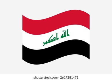Flag of Iraq. Iraq wavy flag digital vector illustration.