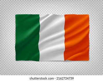 Flag of Ireland. 3d vector object isolated on transparent background