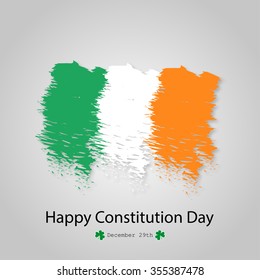 Flag of Ireland brush Constitution Day  December 29
