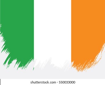 Flag of Ireland, brush stroke background