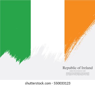Flag of Ireland, brush stroke background