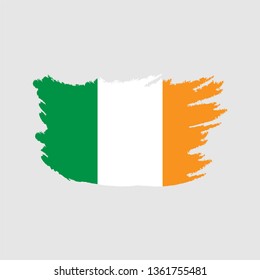 Flag of Ireland with brush stroke effect, Ireland flag template design. Vector Eps 10