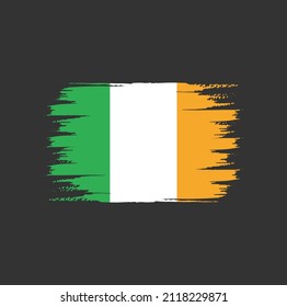 Bandera de Irlanda con estilo de pincel
