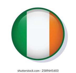 Flag Ireland circle round frame vector design