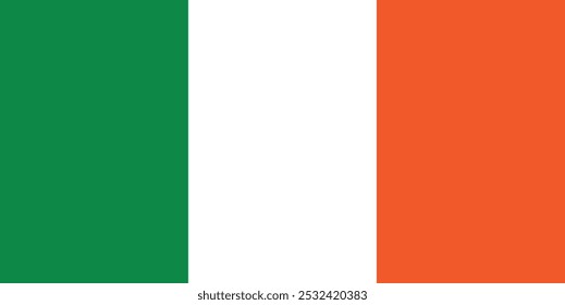 Flagge von Irland Land, Vektorgrafik und Design, Nationalflagge von Irland 