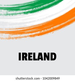 Flag of Ireland. Creative vector illustration of irish flag. Can be used for posters, banners, objects, patriotic elements, wallpaper, greetings and patrick's day. 