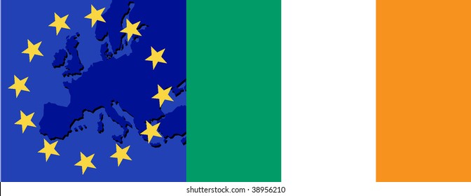 Flag of Ireland and EU