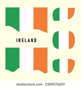 Flag of  Ireland Flat Vector