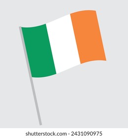 Flagge Irlands. Flache Vektordarstellung.