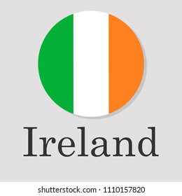 flag of Ireland in the form of a circle