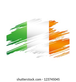 Flag Ireland in the form traces brush isolated vector