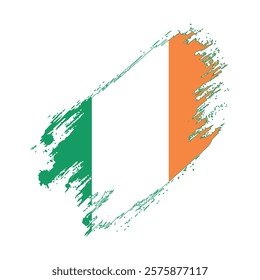 Flag of Ireland Grunge Brush Stroke Style Vector