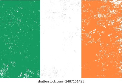 Bandera de Irlanda con efecto grunge - Ilustración vectorial 