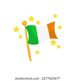 flag of ireland icon, st patrick's day on white background, vector illustration