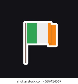 flag of Ireland icon, sticker. vector illustration