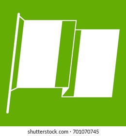 Flag of Ireland icon white isolated on green background. Vector illustration