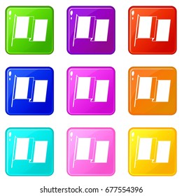 Flag of Ireland icons of 9 color set isolated vector illustration
