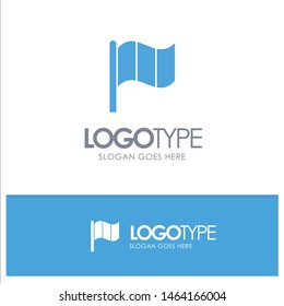 Flag, Ireland, Irish Blue Solid Logo with place for tagline. Vector Icon Template background