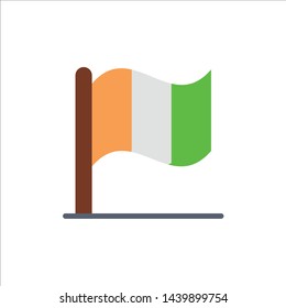 Flag, Ireland, Irish  Flat Color Icon. Vector icon banner Template