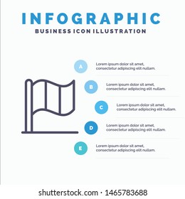 Flag, Ireland, Irish Line icon with 5 steps presentation infographics Background. Vector Icon Template background