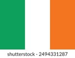 Flag of Ireland. Irish flag. Irish national pride. Vector illustration. 