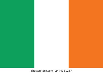 Flag of Ireland. Irish flag. Irish national pride. Vector illustration. 