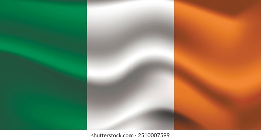 Flag of Ireland. Irish national symbol in official colors. Template icon. Abstract vector background.