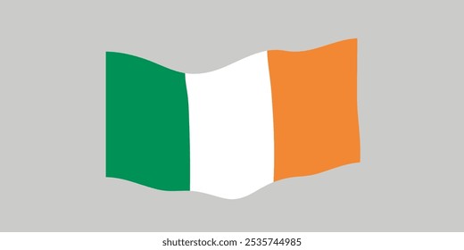 Flag of Ireland. Irish national symbol in official colors. Template icon. Abstract vector background.