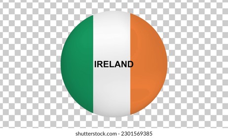 flag of ireland isolated on transparent background. vector illustration. 