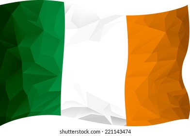 flag Ireland made with abstract triangles