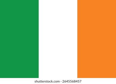 Bandeira da Irlanda. Bandeira Nacional da Irlanda. Ilustração de vetor.