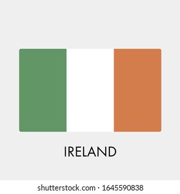 Flag of Ireland on gray background. Vector illustration in trendy flat style. EPS 10.