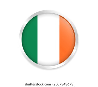 Flag of Ireland. Round flag. Flag icon. Circle flag icon logo vector illustration EPS