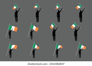 Flag of Ireland Set, Original and simple Ireland flag Bundle, vector illustration of Ireland flag Collection
