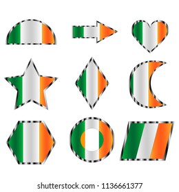 flag of Ireland, set of various geometric shapes from the colors of the flag of Ireland