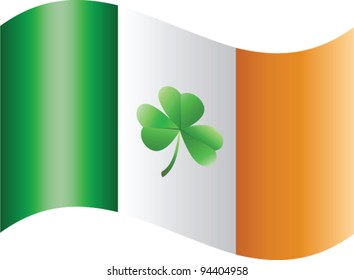Bandeira da Irlanda com trevo