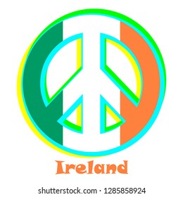 Flag of Ireland as a sign of pacifism, which stands for peace and love