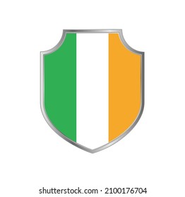 Flag of Ireland with silver frame