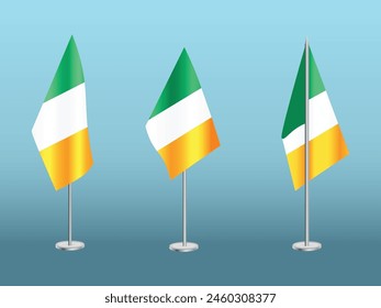 Flag of Ireland with silver pole