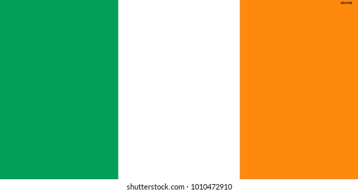 Flag of Ireland. Symbol of Independence Day, souvenir soccer game, button language, icon.