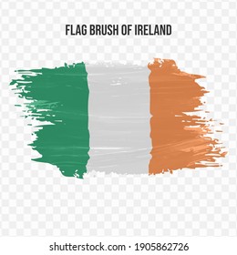 Flag Of Ireland in texture brush  with transparent background, vector illustration in eps file