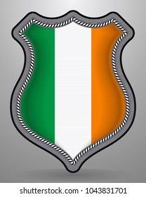 Flag of Ireland. Vector Badge and Icon. Horizontal Orientation Version
