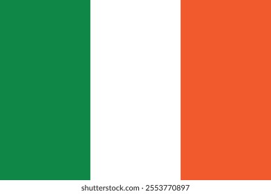 Flag of Ireland vector design and illustration , Ireland flag , Digital design 