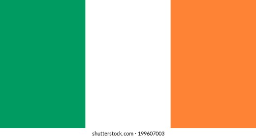 Flag of Ireland. Vector illustration. The color and size of the original.