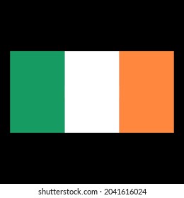 Flag of Ireland vector illustration on black background